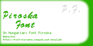 piroska font business card